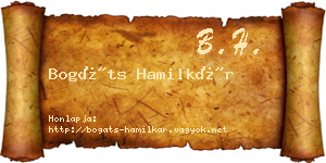 Bogáts Hamilkár névjegykártya